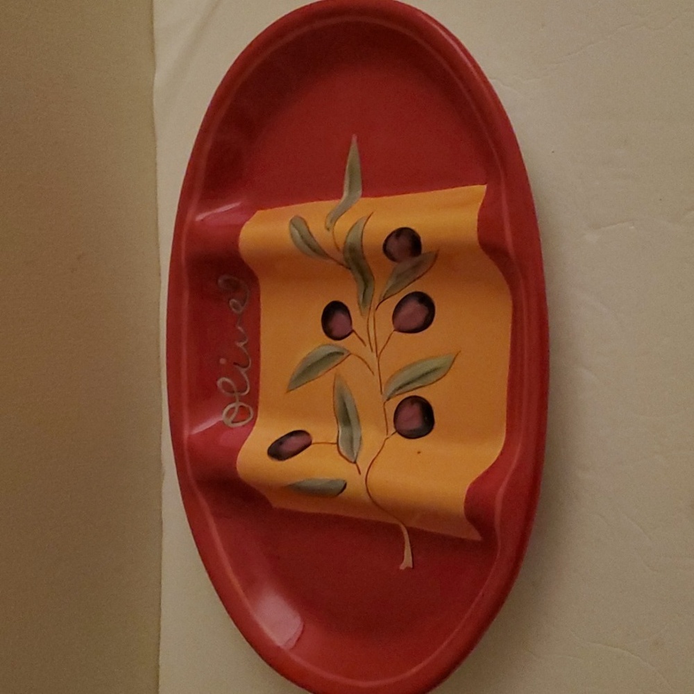 Large Red Olive Platter